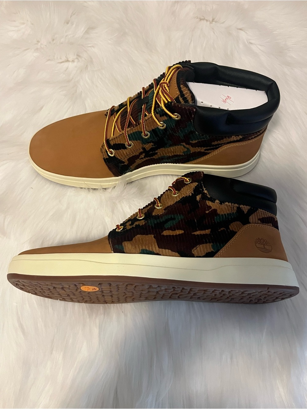 Timberland Davis Square Chukka Boots Men’s 11.5 Wheat Leather & Fatigue Camo New - Picture 9 of 11